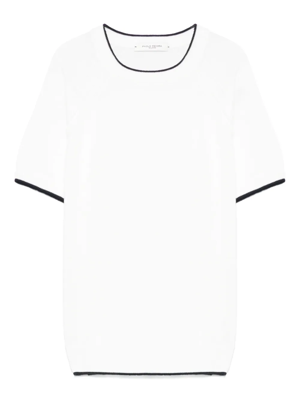 Paolo Pecora Kids コントラストトリム Tシャツ - ホワイト Paolo Pecora Kids コントラストトリム Tシャツ - ホワイト