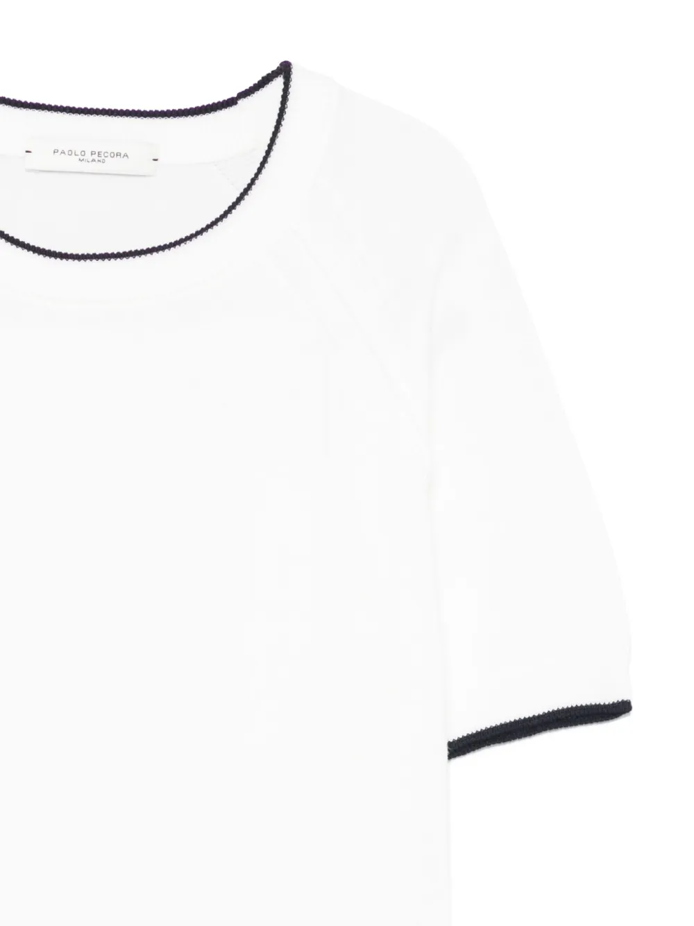 Paolo Pecora Kids T-shirt met contrasterende afwerking Wit