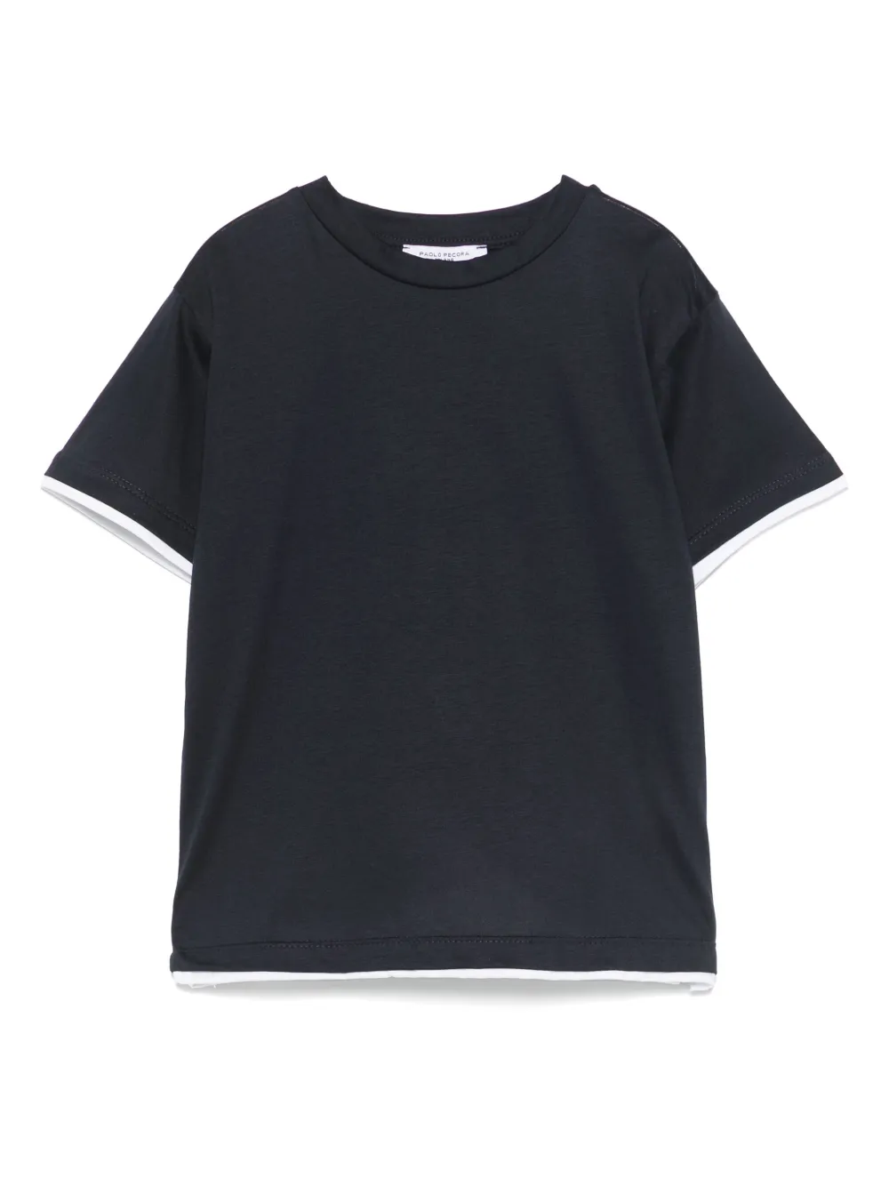 Paolo Pecora Kids コントラストトリム Tシャツ - ブルー Paolo Pecora Kids コントラストトリム Tシャツ - ブルー