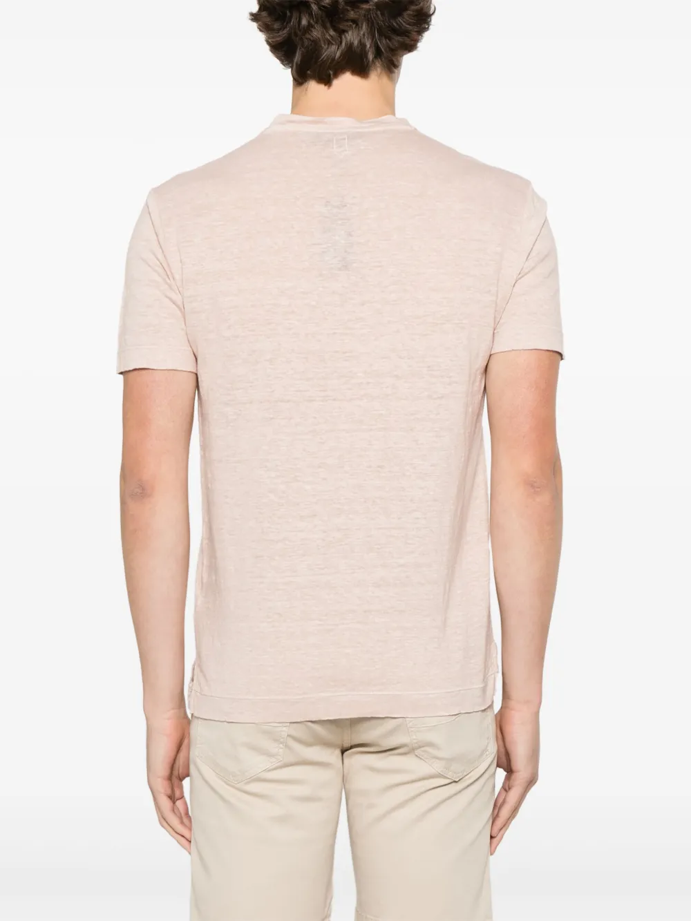 Canali Linnen T-shirt Beige
