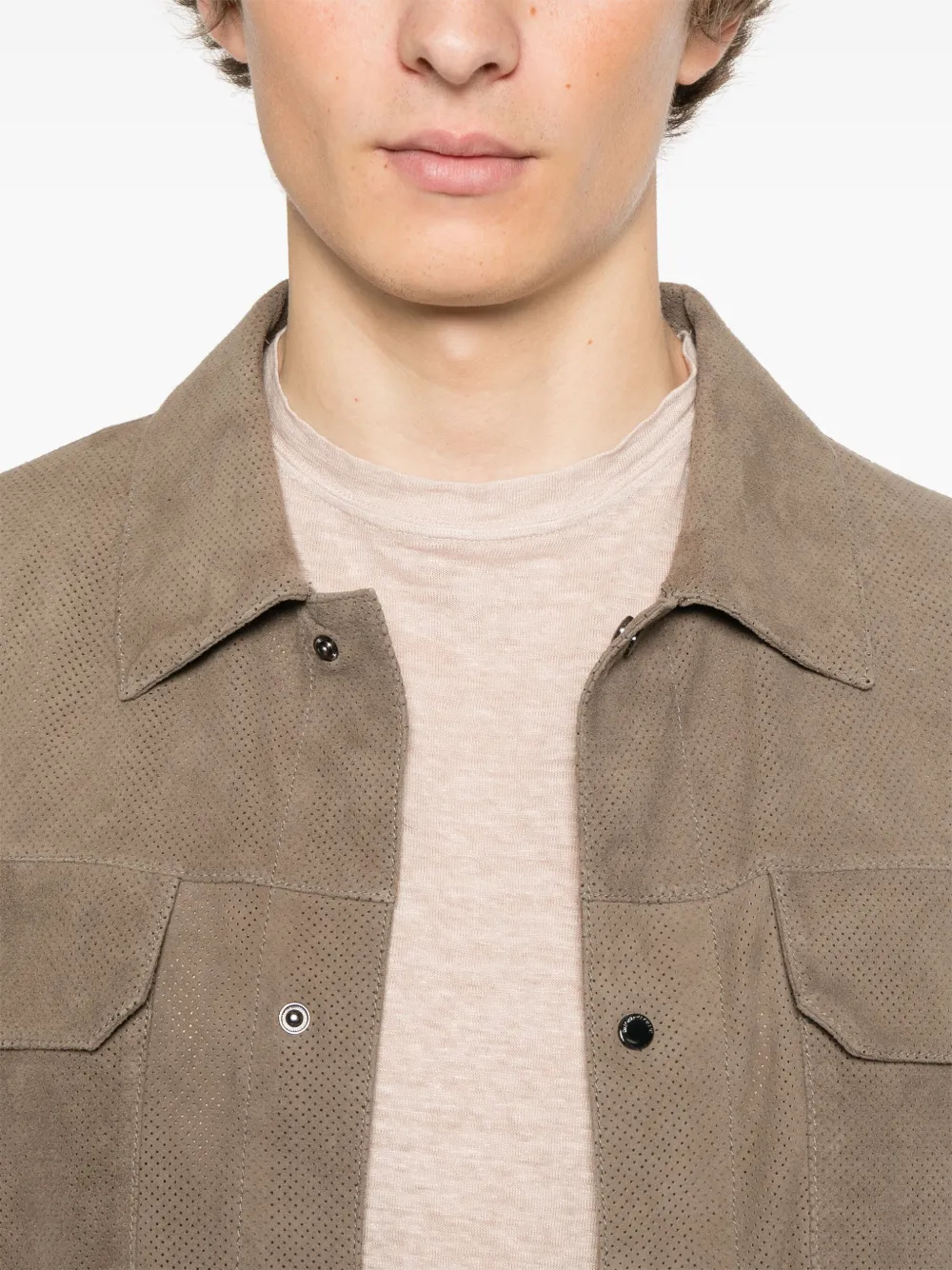 Canali Linnen T-shirt Beige
