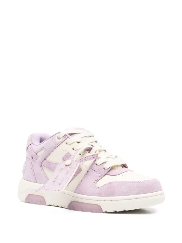 【関税＆送料込み】Off-White 'Floating' Purple Leather Snea Off-White Purple & Off-White Floating Arrow Sneakers Off-White