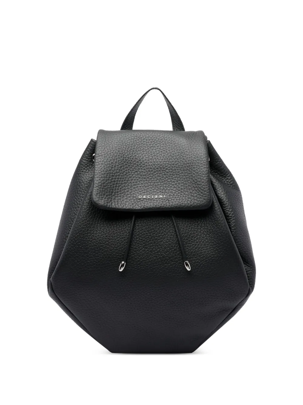 Orciani hexagonal leather backpack Zwart