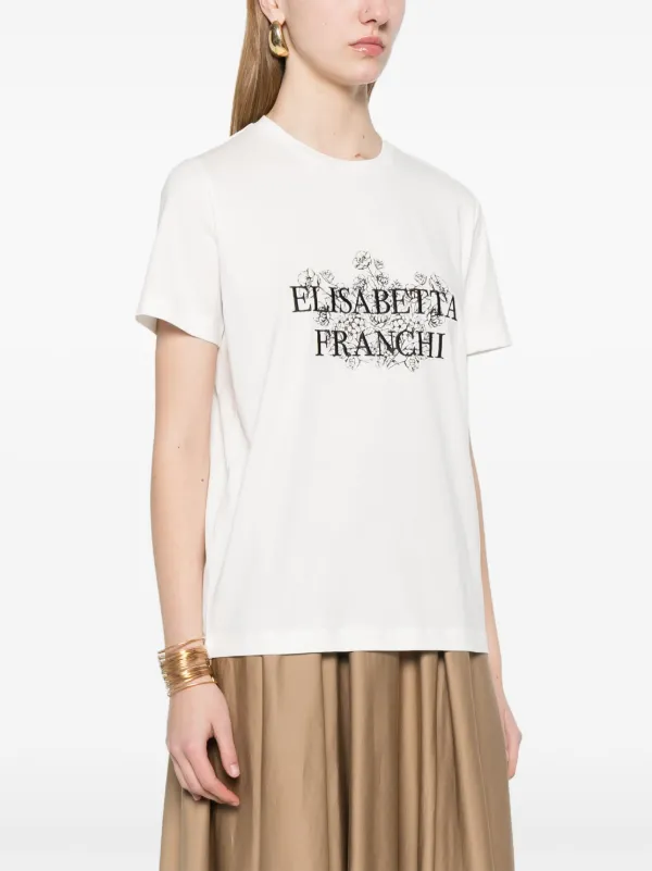 Embroidered Shirts T Shirt Elisabetta Franchi Con Logo T-shirt