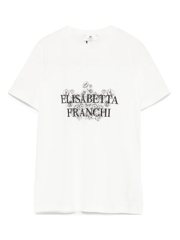 Elisabetta Franchi logo-embroidered T-shirt