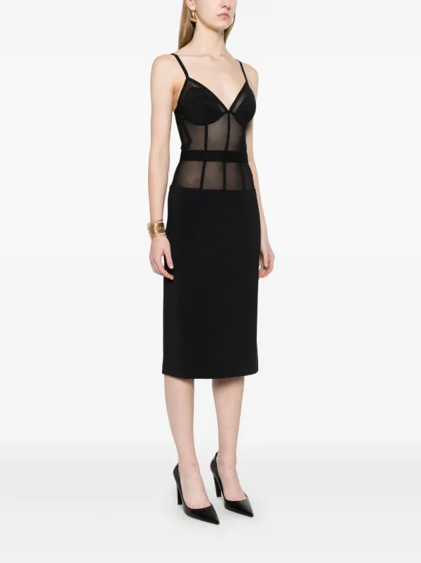（Elisabetta Franchi)フロックチュールクレープドレス Elisabetta Franchi クレープ チュール ドレス | ブラック