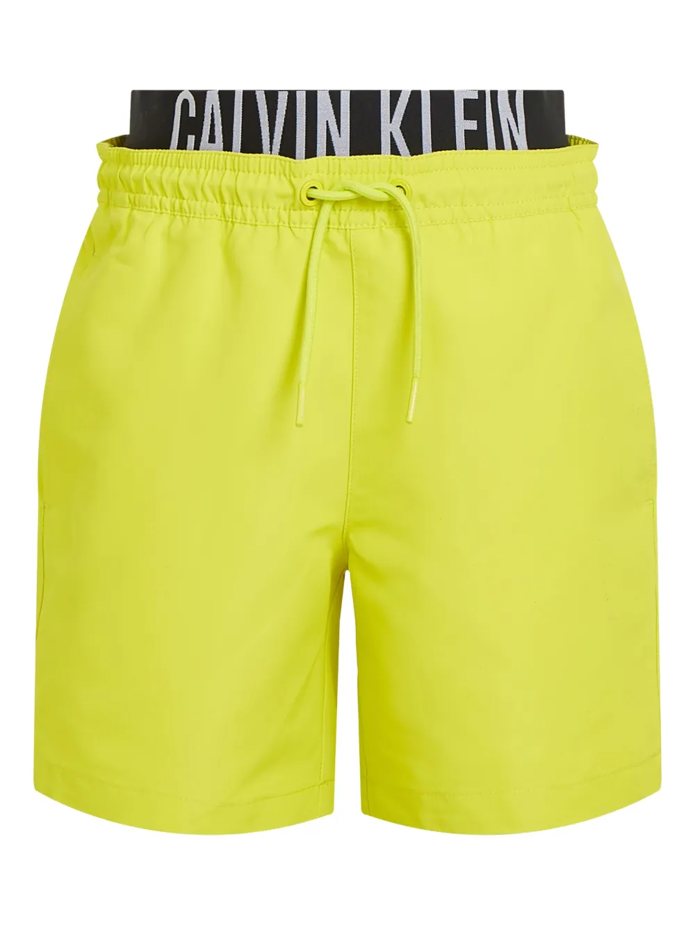 Calvin Klein Kids ロゴウエスト スイムショーツ - イエロー Calvin Klein Kids ロゴウエスト スイムショーツ - イエロー