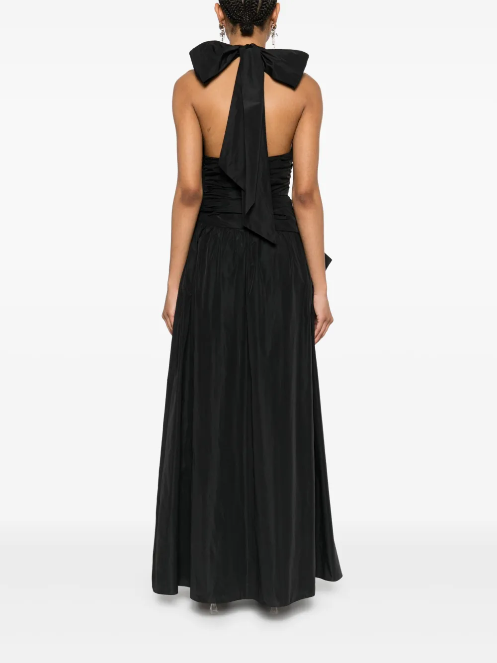 Viktor & Rolf Gedrapeerde maxi-jurk met strik Zwart