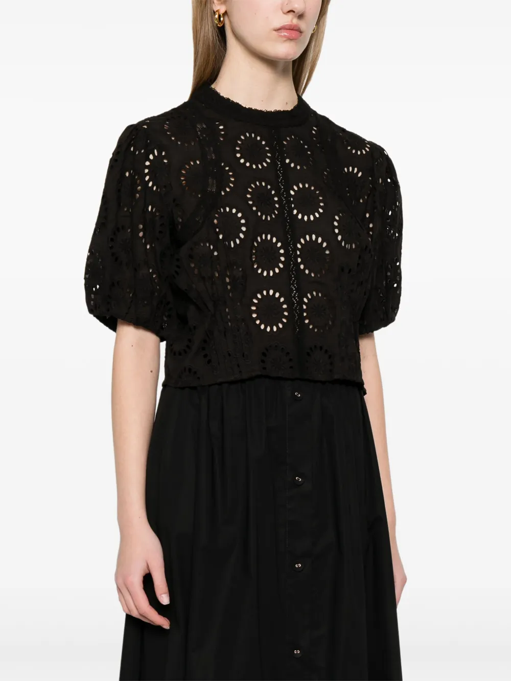 TWINSET Broderie anglaise shirt Zwart