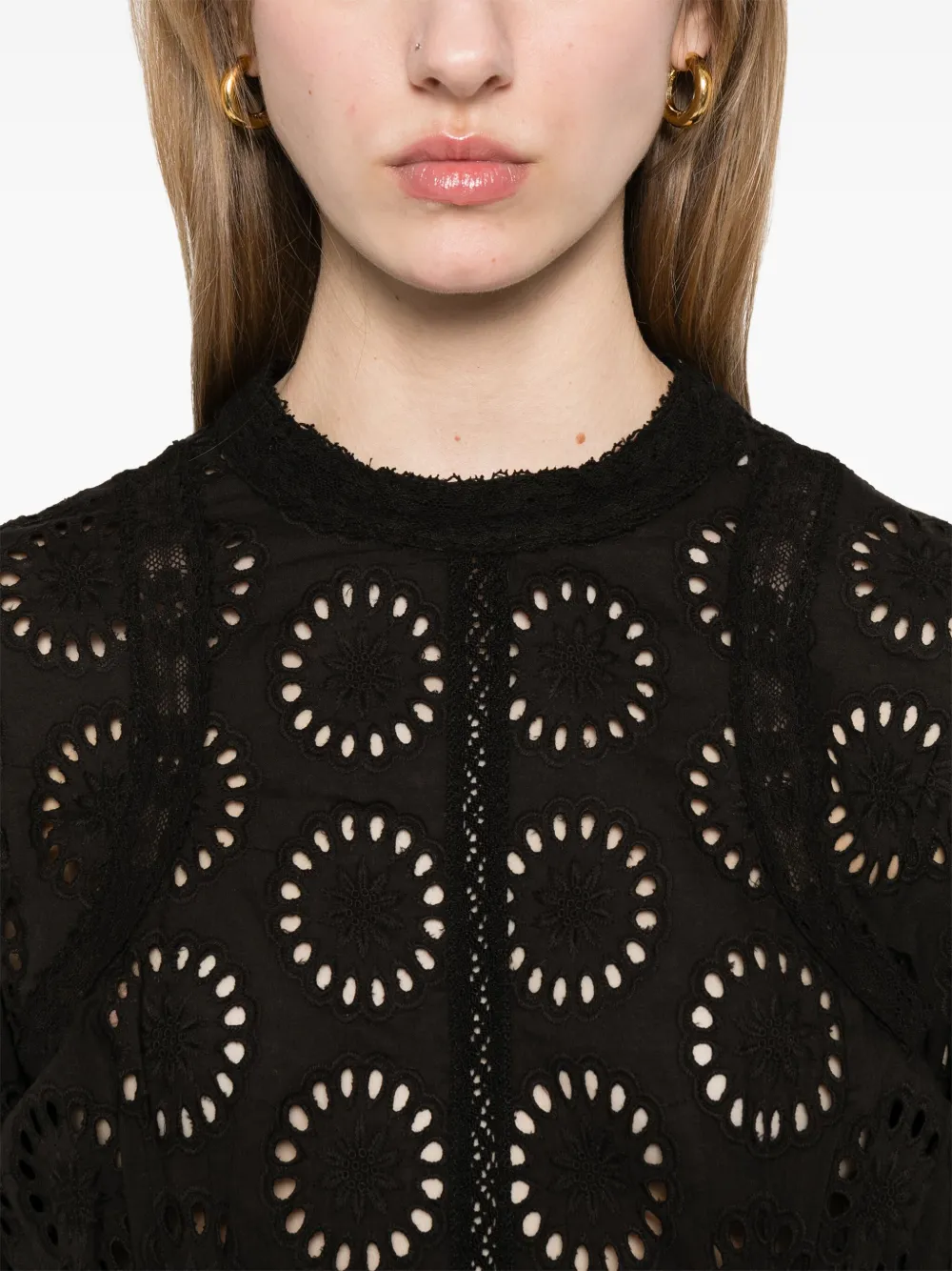 TWINSET Broderie anglaise shirt Zwart