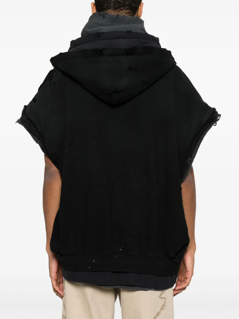 Miharayasuhiro Layered Hooded Jacket In Black