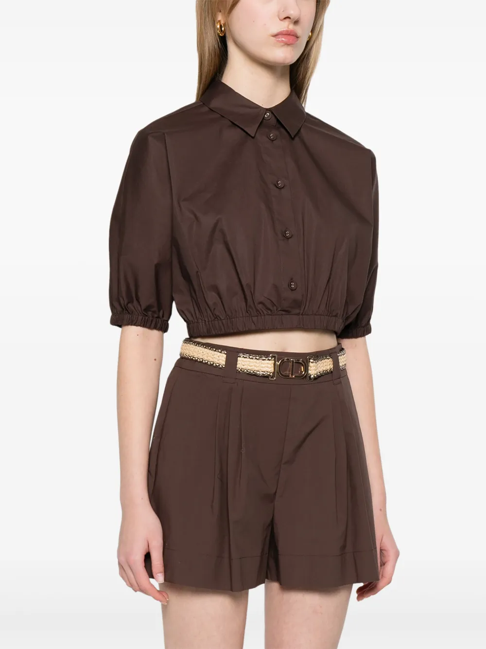 TWINSET Cropped blouse Bruin