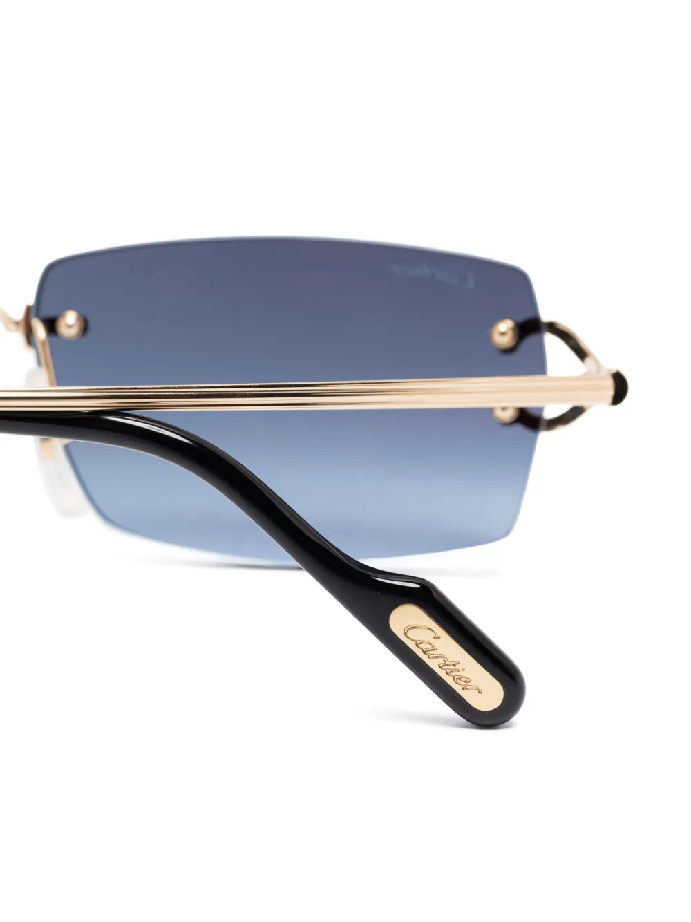 Cartier Eyewear Zonnebril met rechthoekig montuur Goud