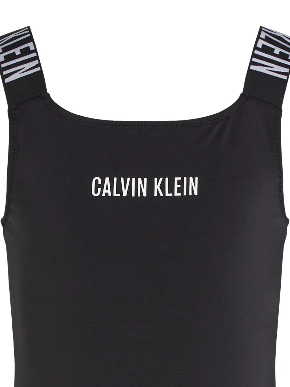 Calvin Klein Kids logo-print swimsuit Zwart