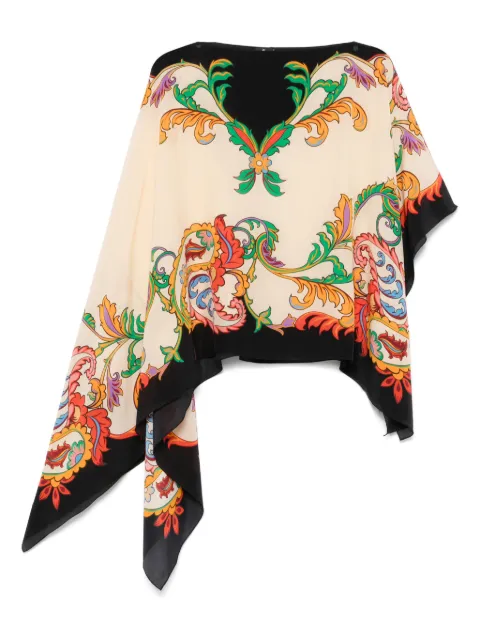 ETRO poncho con motivo de cachemira