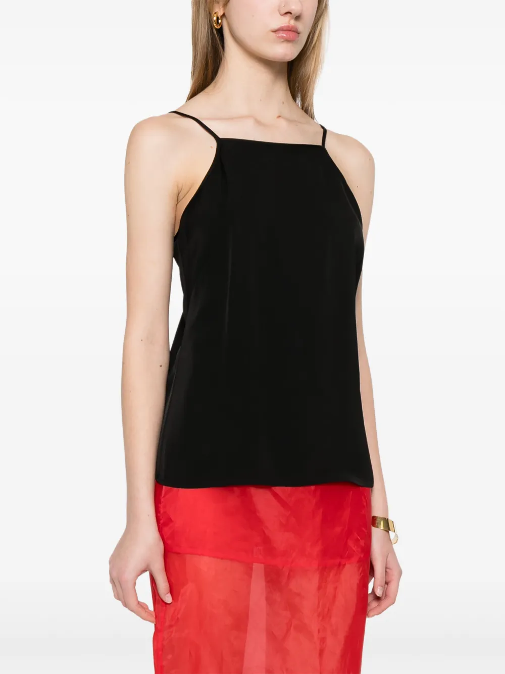 TWINSET Tanktop met vierkante hals Zwart