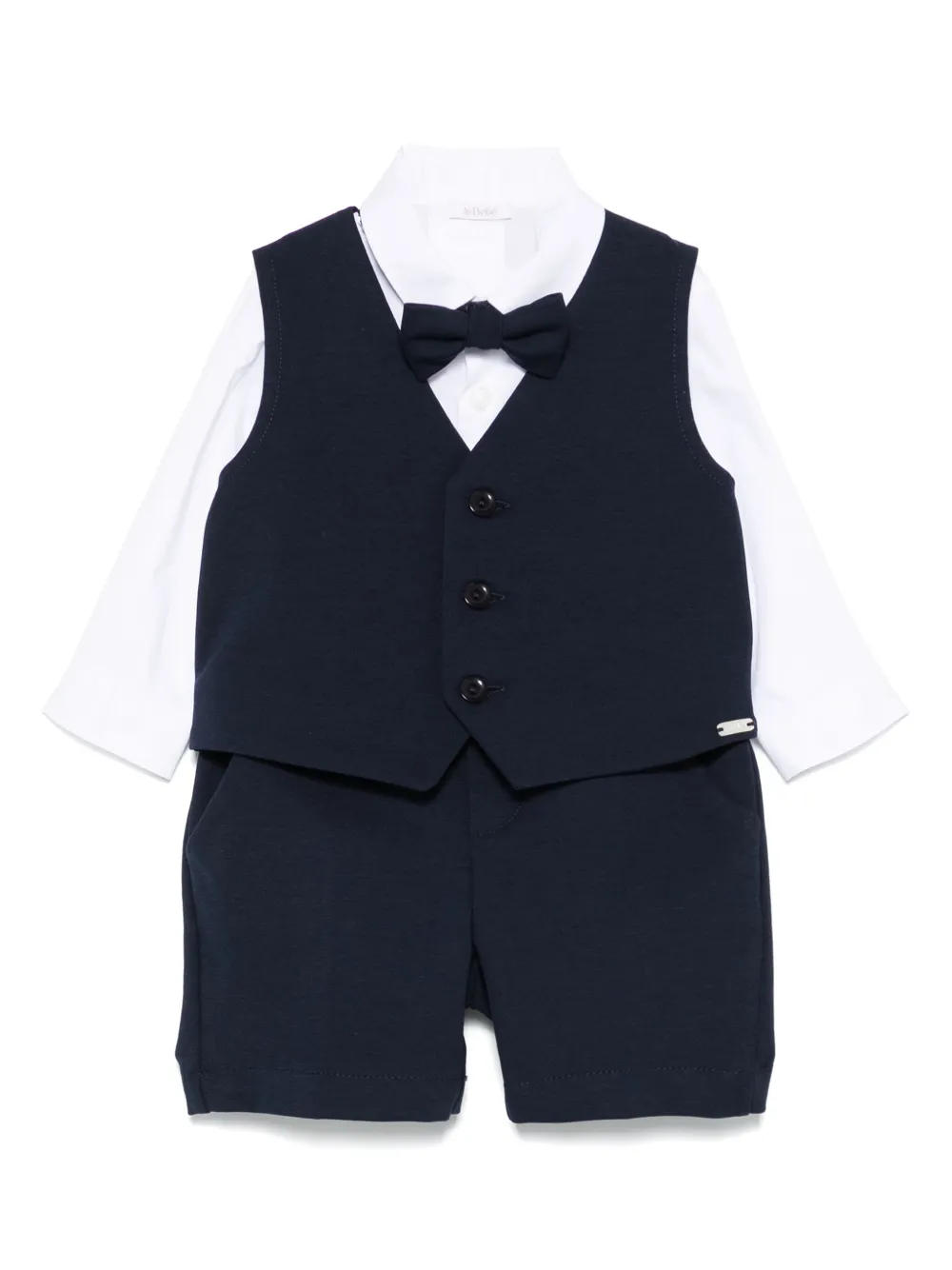 Le Bebé Enfant logo-embroidered shorts set | Blue | Image 1