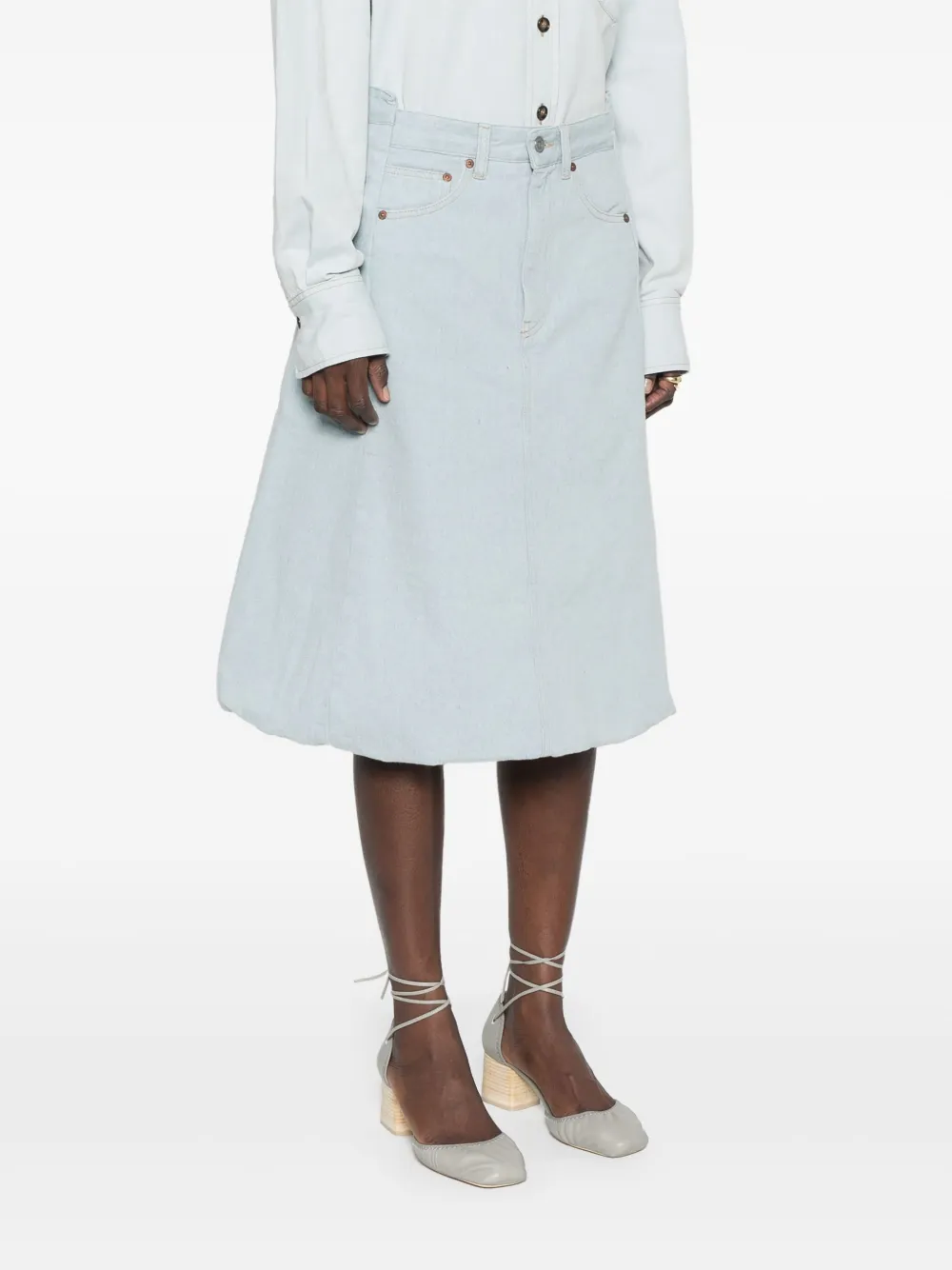 VICTORIA BECKHAM DENIM MIDI SKIRT