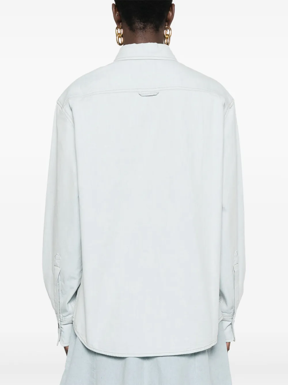 Victoria Beckham T-shirt met logo-reliëf Blauw