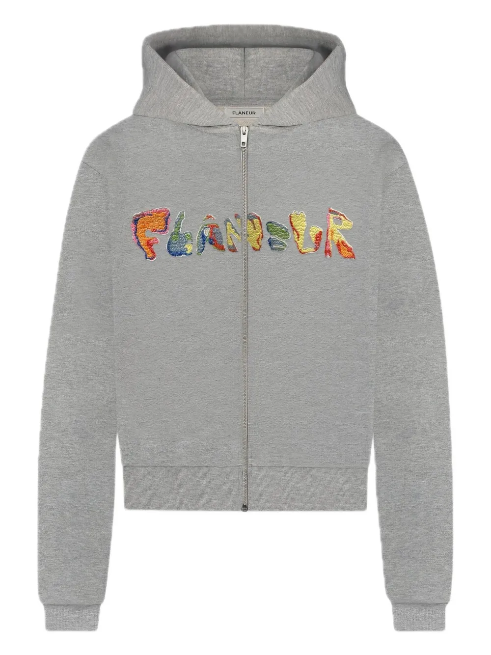 FLÂNEUR Hoodie met geborduurd logo Grijs