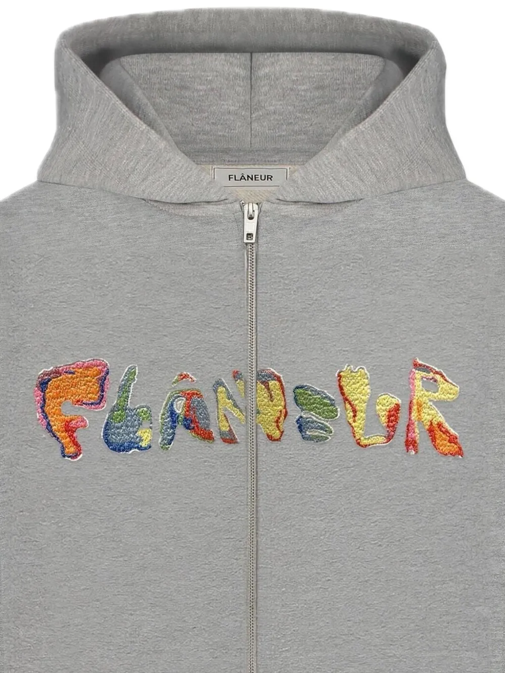 FLÂNEUR Hoodie met geborduurd logo Grijs