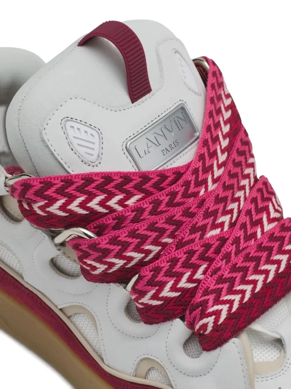 Lanvin Curb lace-up leather sneakers White