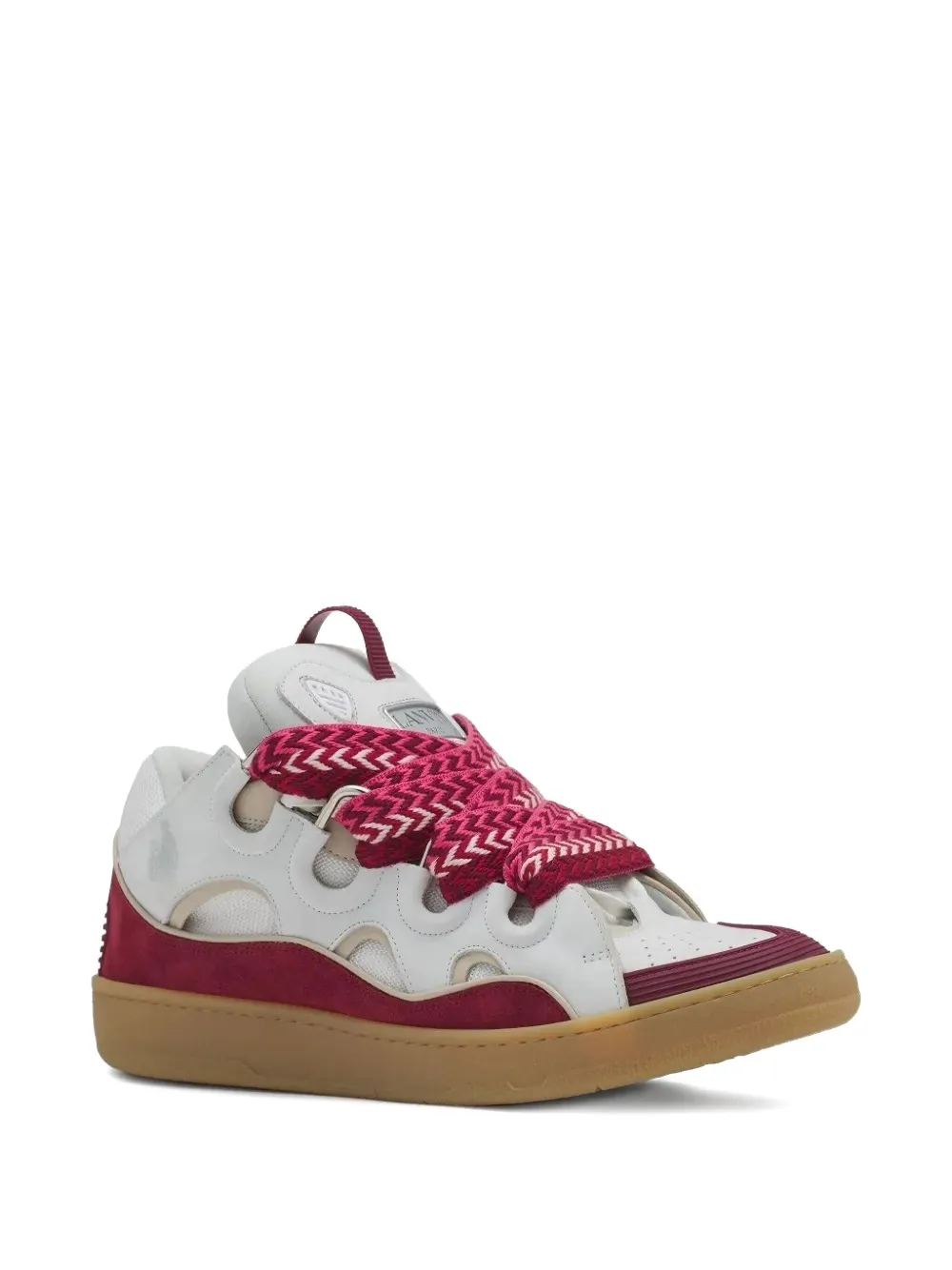 Lanvin Curb lace-up leather sneakers White