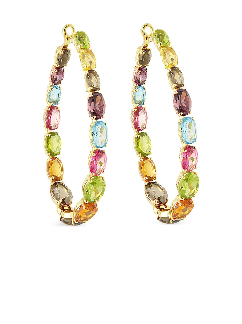 Brumani 18K yellow gold Looping Colors multi-stone earrings