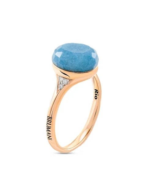 Brumani 18kt Rio Rotgoldring mit Quarz und Diamant