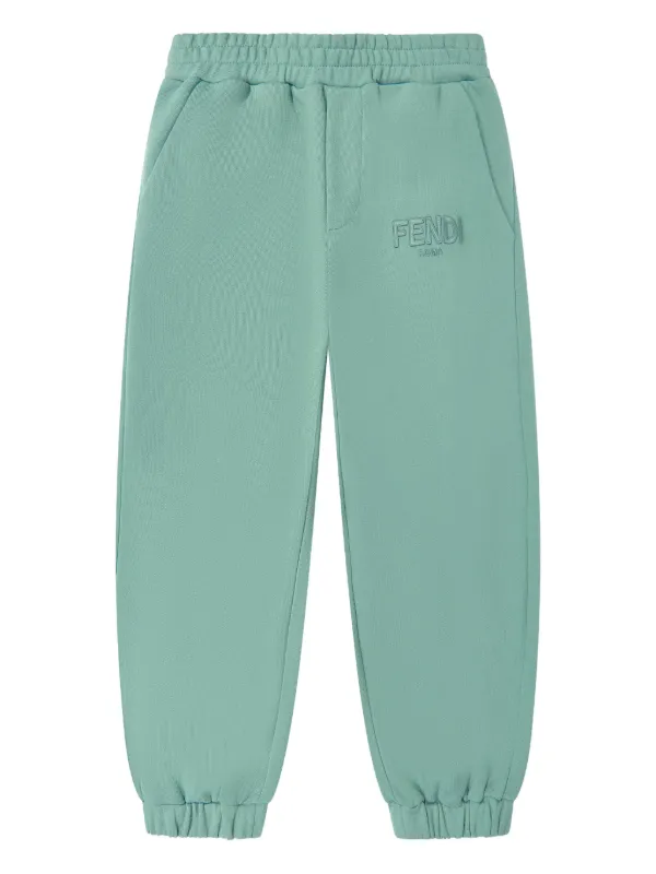 Fendi Kids Pantaloni Sportivi Con Ricamo Verde FARFETCH IT