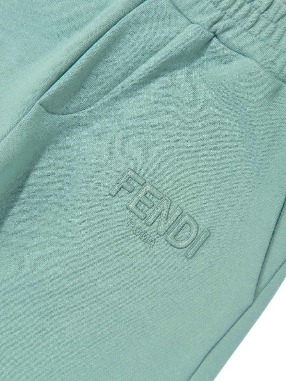 Fendi Kids Broek met geborduurd logo Groen