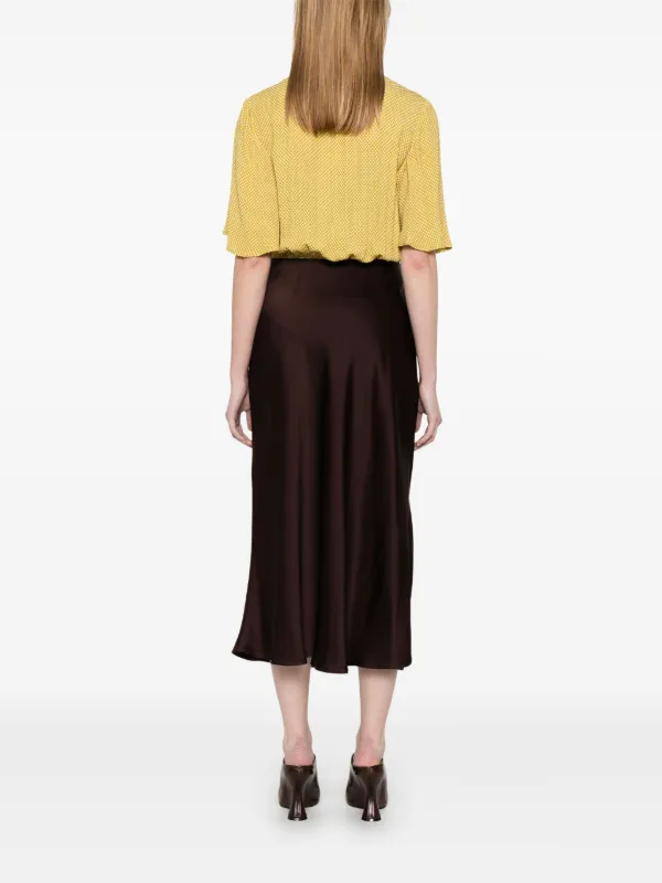 ワンピース ELISABETTA FRANCHI Women Mid Skirts AB75951E2 YELLOW Elisabetta Franchi polka-dot Georgette Midi Dress | Yellow