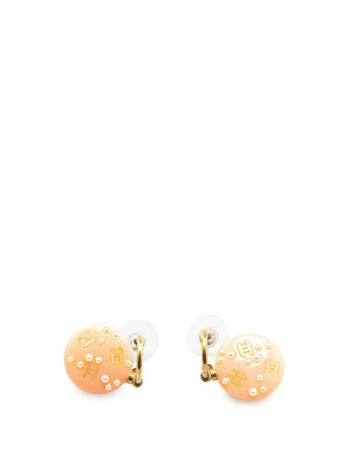 CHANEL Pre-Owned 2003 Gold Plated Faux Pearl Drop Push Back Earrings costume earrings