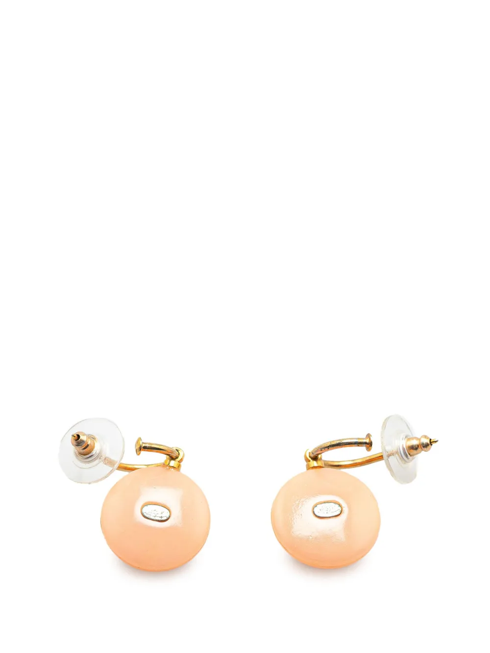 CHANEL Pre-Owned aretes Gold Plated Faux Pearl Drop Push Back Earrings 2003 | Image 2