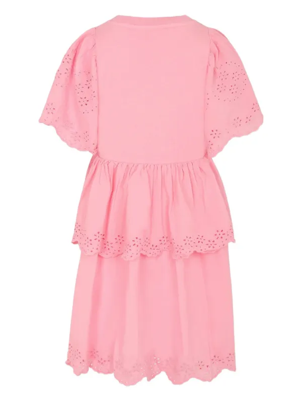strapless open back dress Lynsey Midi Dress Fuchsia