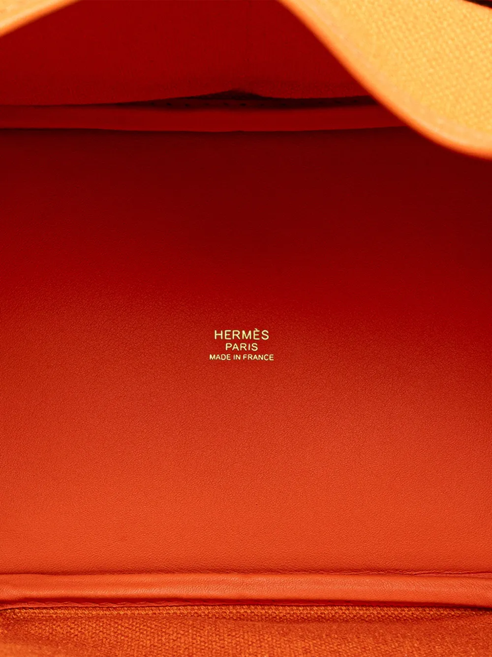 Pre-owned Hermes 2022 Toile Goeland And Swift Cargo Picotin Lock 18 Handbag In 橘色