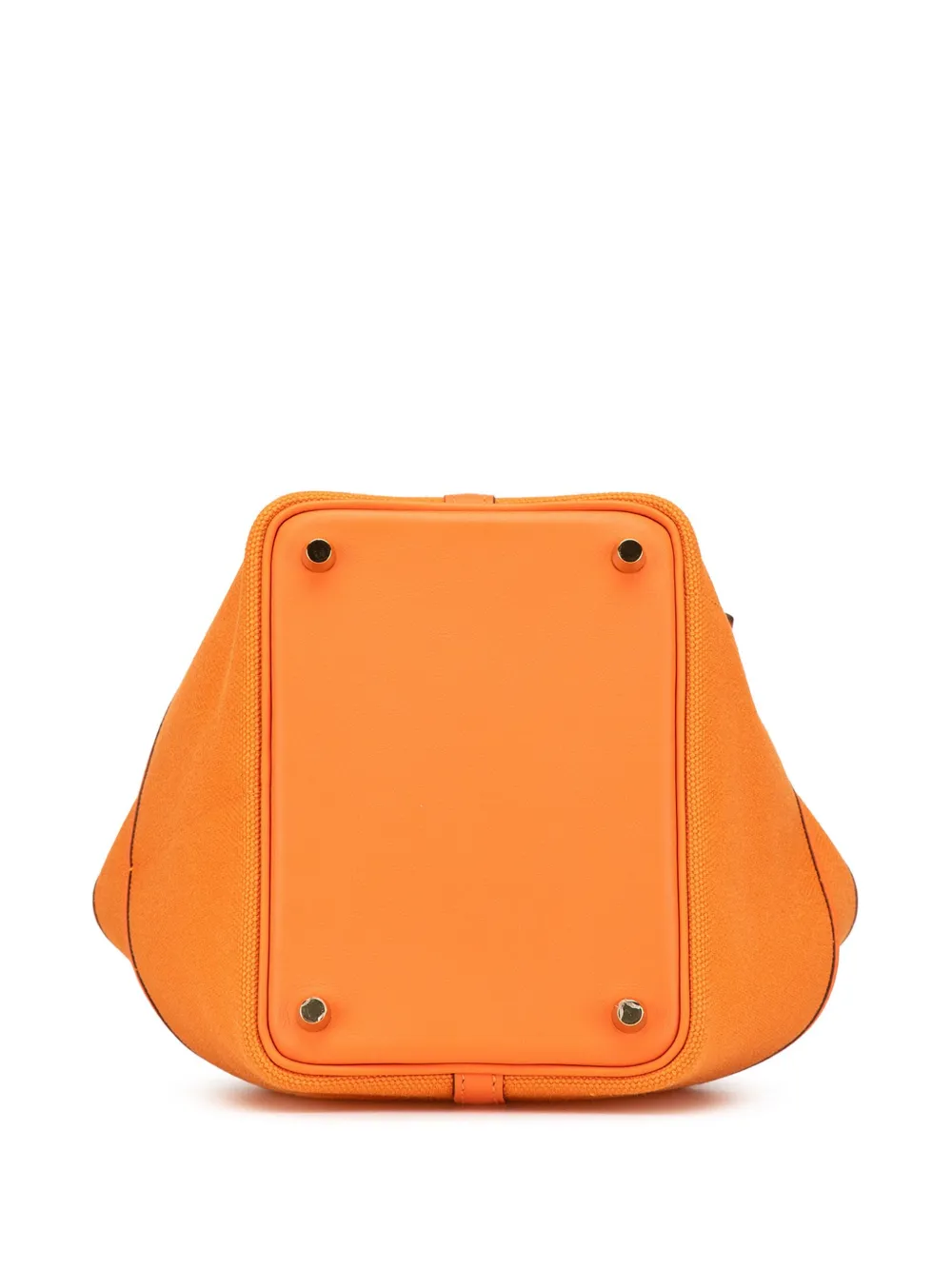 Pre-owned Hermes 2022 Toile Goeland And Swift Cargo Picotin Lock 18 Handbag In 橘色