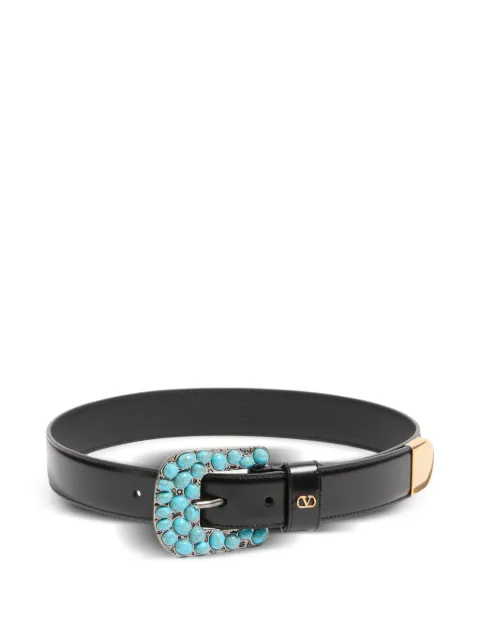 Valentino Garavani stone-embellished leather belt