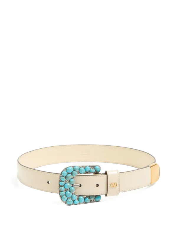 Valentino Garavani Multicolor Calfskin Thin Women\'s Belt Valentino Garavani VLogo Signature Brushed Calfskin Belt  main image 4