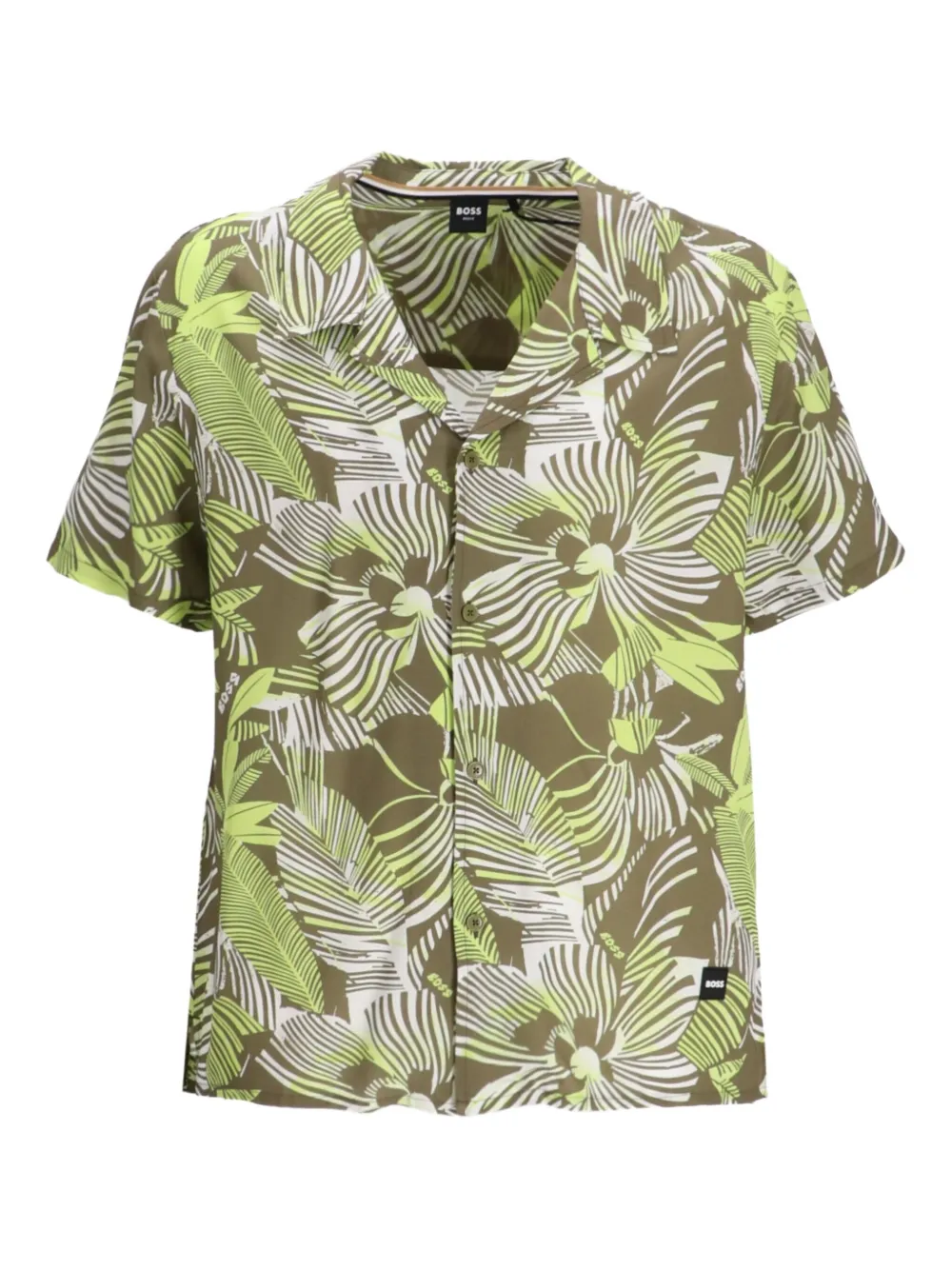 BOSS leaf-print short-sleeve shirt | Green | Image 1