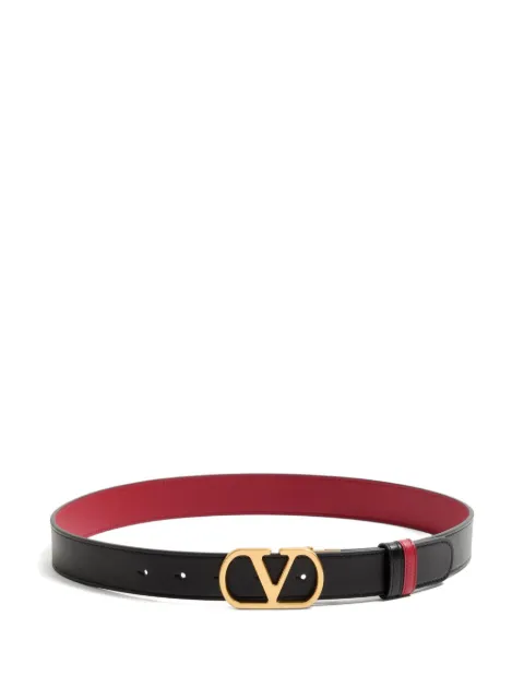 Valentino Garavani VLOGO SIGNATURE REVERSIBLE SHINY CALFSKIN BELT 30 MM