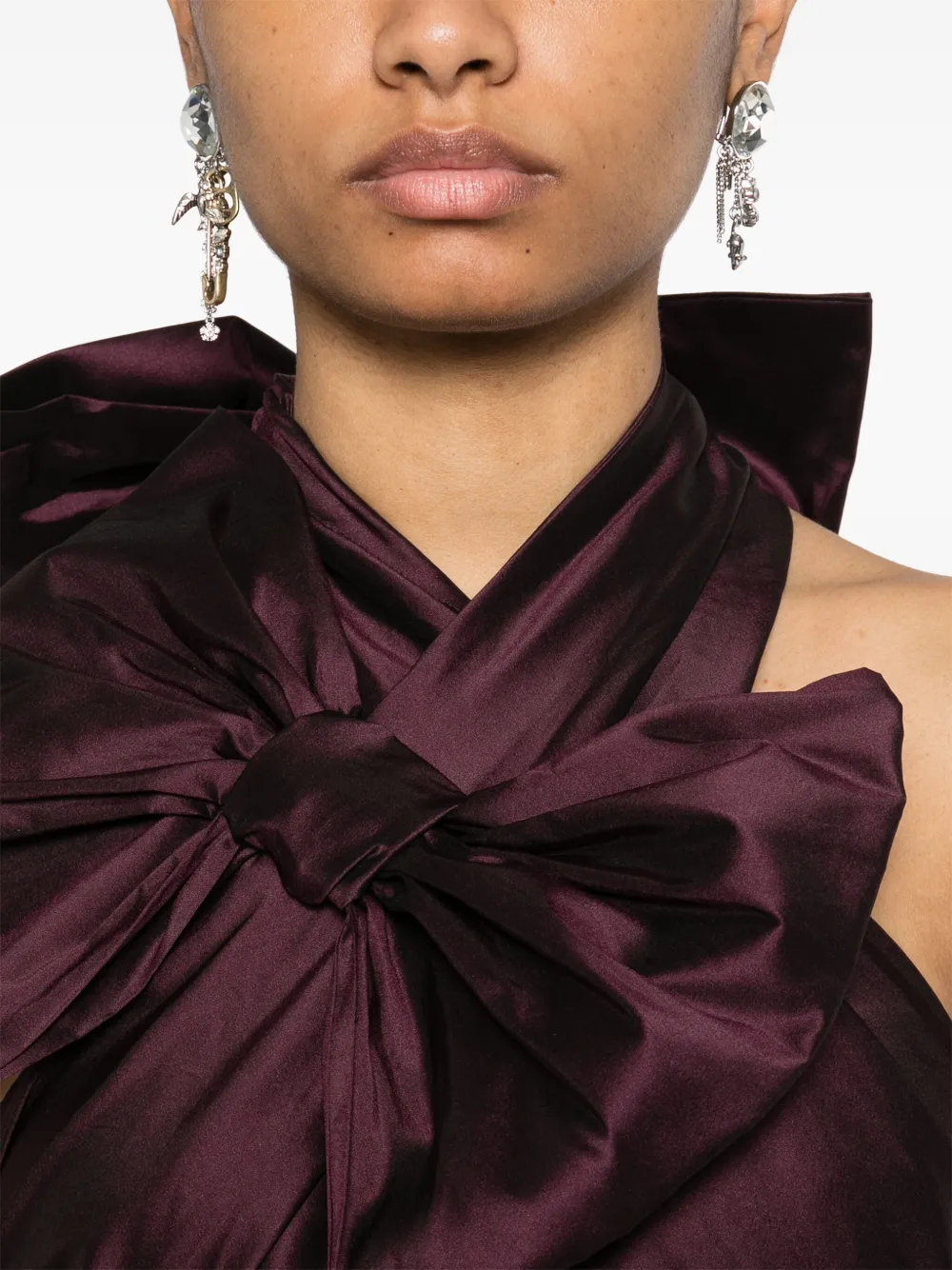 Viktor & Rolf Gedrapeerde maxi-jurk met strik Paars
