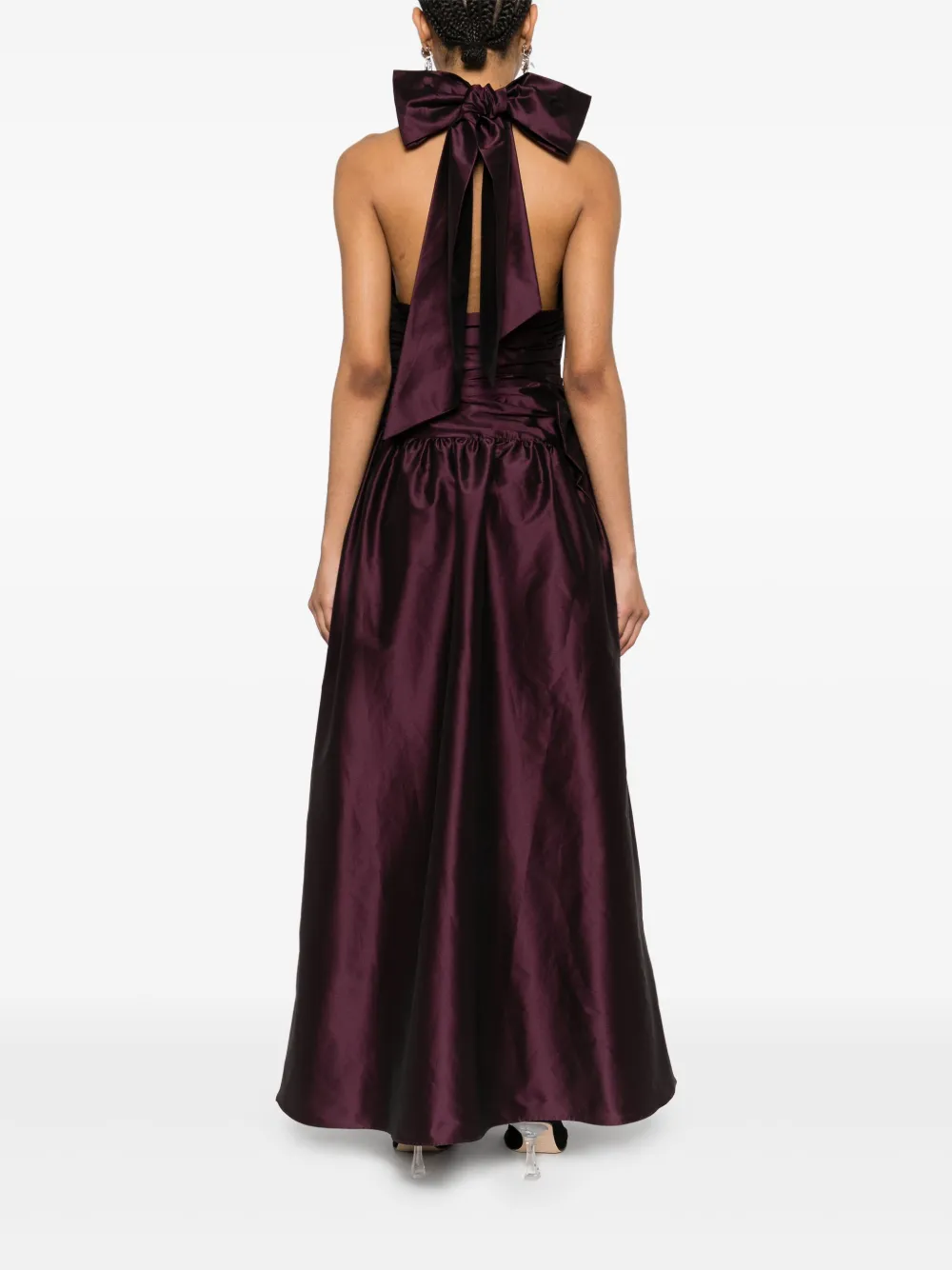 Viktor & Rolf Gedrapeerde maxi-jurk met strik Paars