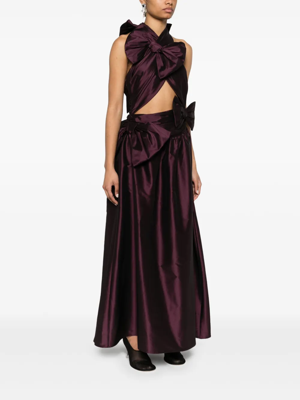 Viktor & Rolf Gedrapeerde maxi-jurk met strik Paars