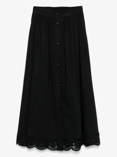 TWINSET lace-trim midi skirt
