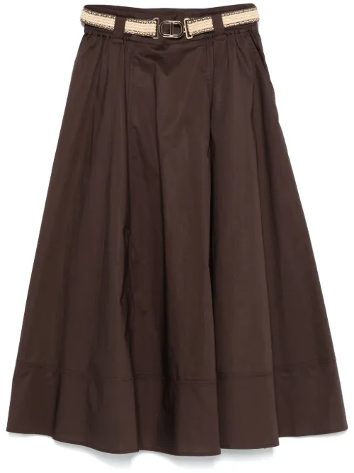 Jupe mi-longue à taille ceinturée - TWINSET - Modalova