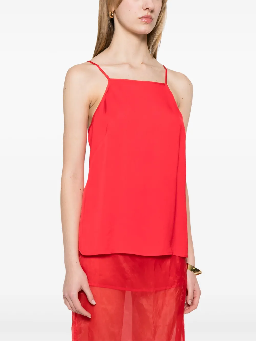 TWINSET Tanktop met vierkante hals Rood