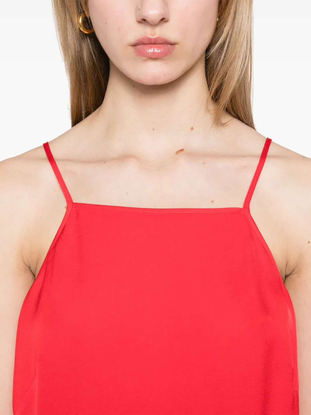 TWINSET Tanktop met vierkante hals Rood