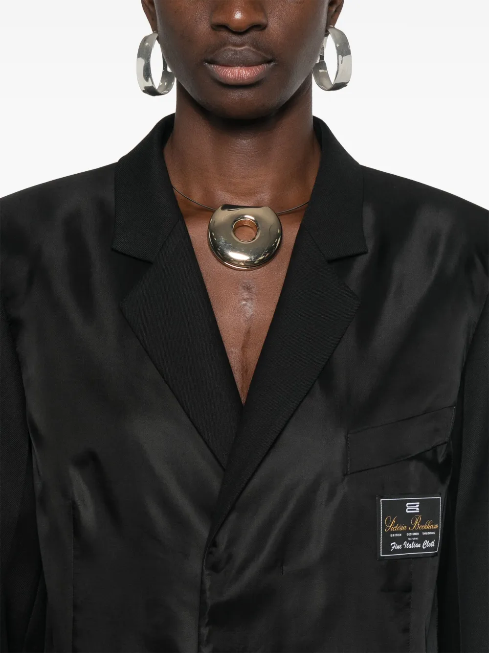 Victoria Beckham Blazer met logo-label Zwart