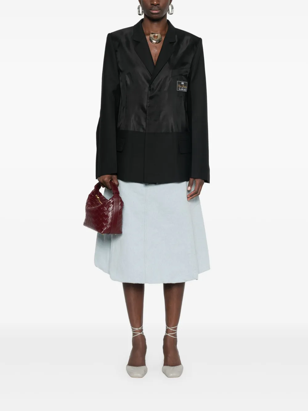 Victoria Beckham Blazer met logo-label Zwart